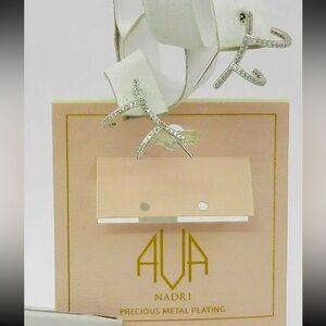Ava Nadri Ear Cuffs and Climbers with Pave CZs NWT